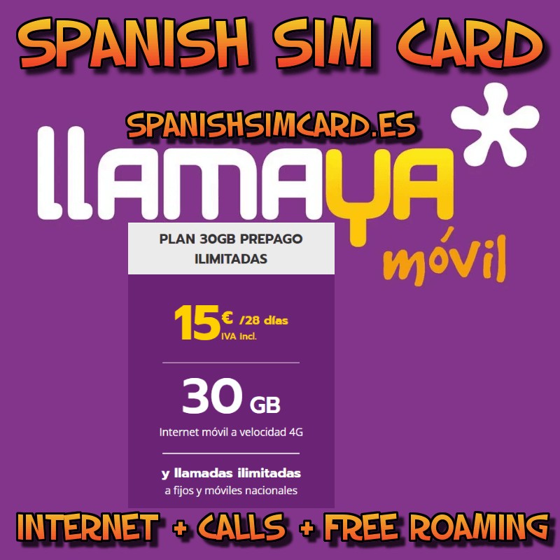 Tarjeta SIM prepago Llamaya - Llamadas e lnternet 4G - Cobertura Yoigo y  Orange